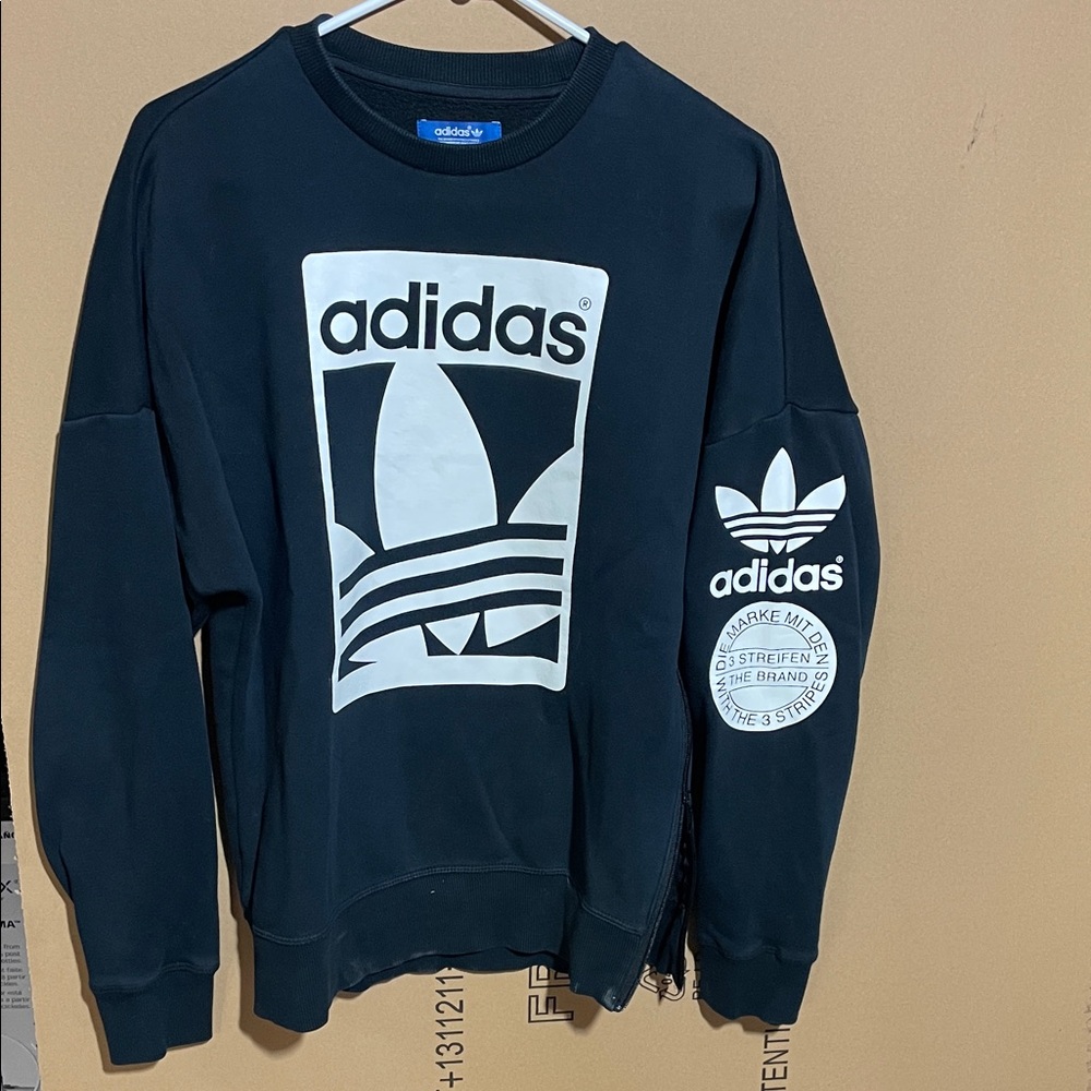 Adidas Men's Black Crewneck Sweatshirt
